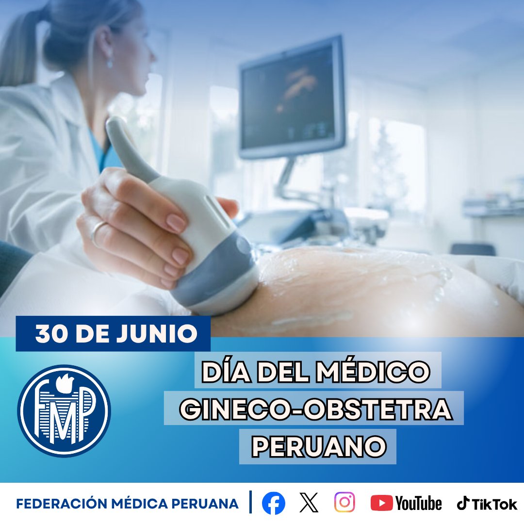 FMedicaPeruana's tweet photo. 🗓️ 30 de junio | #FelizDía #FMP
🔵👩🏻⚕️👨🏻⚕️ La Federación Médica Peruana rinde un merecido homenaje a los Médicos Gineco-Obstetras, reconociendo su dedicación, excelencia profesional y compromiso permanente al bienestar de nuestros pacientes.
🇵🇪🩺✨ ¡Feliz Día ! 🎉👏🏻 https://t.co/nLsPxBdc3a