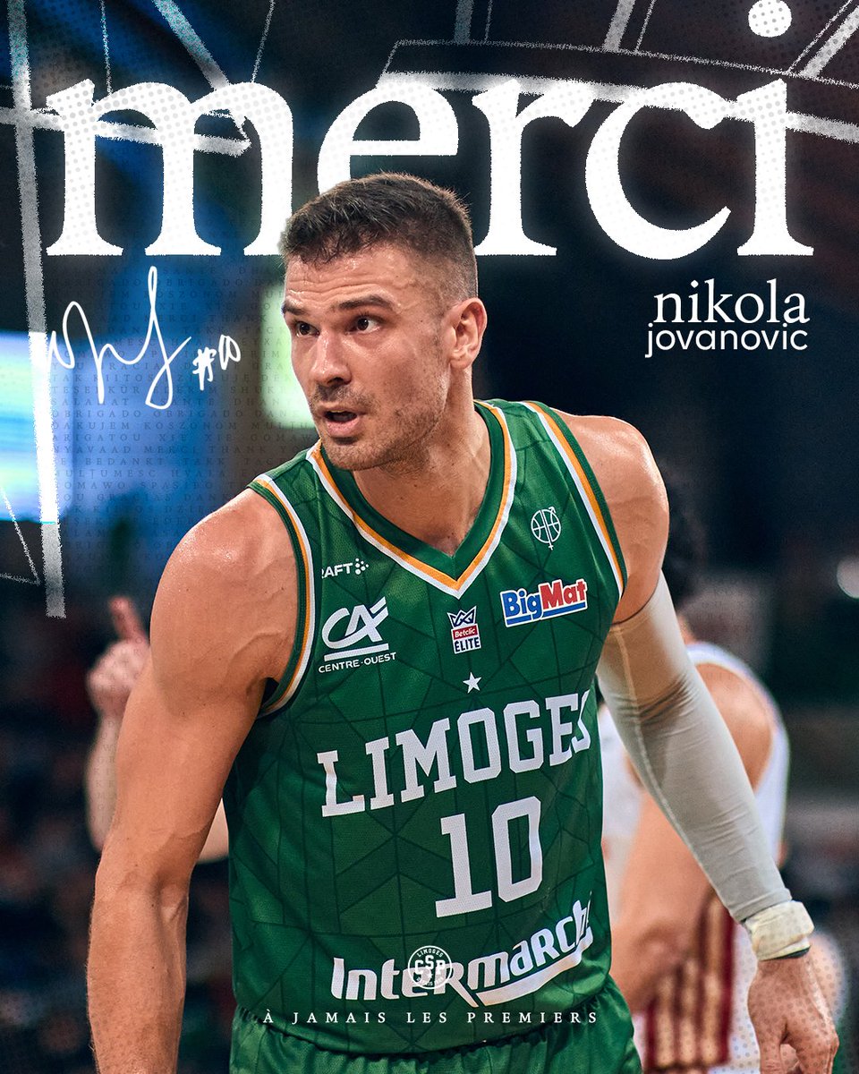 limogescsp's tweet photo. Le Limoges CSP remercie Frank Mason, Justin Lewis, Armaan Franklin et Nikola Jovanovic pour cette saison au club 💚 https://t.co/9vkDX9MWVj
