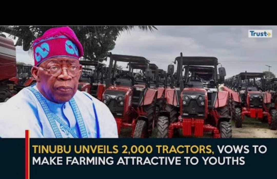 mickoly's tweet photo. I am asking once again, APC, when will the tractors 🚜 be distributed to farmers? 

A government of photoshot, graphic design and propaganda. https://t.co/GxYhgqmyLm
