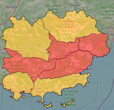 Image de Préfet du Var - #FeuxDeForêt | ⚠ Mercredi 1er juillet dans le #Var :
🔴 Fermeture de 4⃣ massifs :  la Sainte-Baume, 