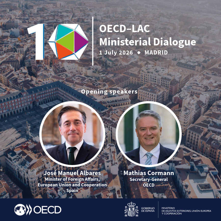 OECDglobal's tweet photo. Tomorrow at the #OECD-Latin America and the Caribbean Ministerial Dialogue, ministers will discuss how renewed partnership can support regional integration, resilience &amp; growth.

Join online at 10h CEST for the opening by @MathiasCormann and @jmalbares ⤵️
https://t.co/CRAmPXf3ui https://t.co/oBBbL4ZDTk
