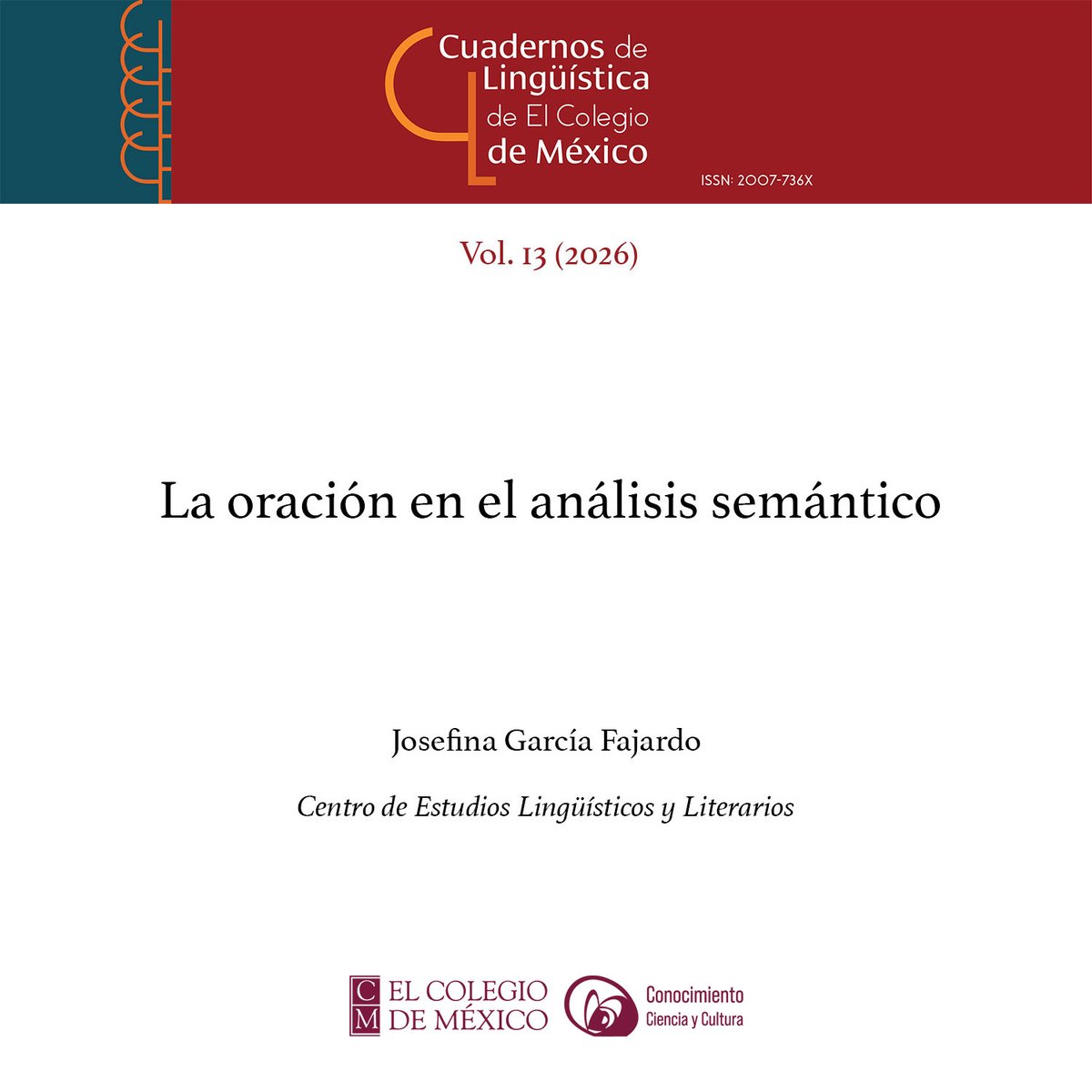 elcolmex's tweet photo. ¿Cómo construimos el significado y cuál es el papel de las oraciones? Lee el artículo de Josefina García Fajardo (@CELLColmex): https://t.co/ELXLQo9pa0, en el cual la autora muestra la importancia de abordar el análisis del significado en el nivel de la oración.
Se presentan algunos hechos de lengua a los que se enfrentaron originalmente los estudiosos de la filosofía y la matemática, así como los abordajes del significado previos, para pasar, finalmente, a la semántica lingüística y la necesidad de considerar oraciones completas en el análisis semántico.
Consulta los textos de @ClecmCuadernos en #AccesoAbierto y recuerda que todas las revistas de investigación de El Colegio de México cuentan con un menú de accesibilidad en la parte inferior izquierda de su sitio web, donde podrás personalizar aspectos visuales como el contraste, interlineado, tamaño del cursor, texto y más.