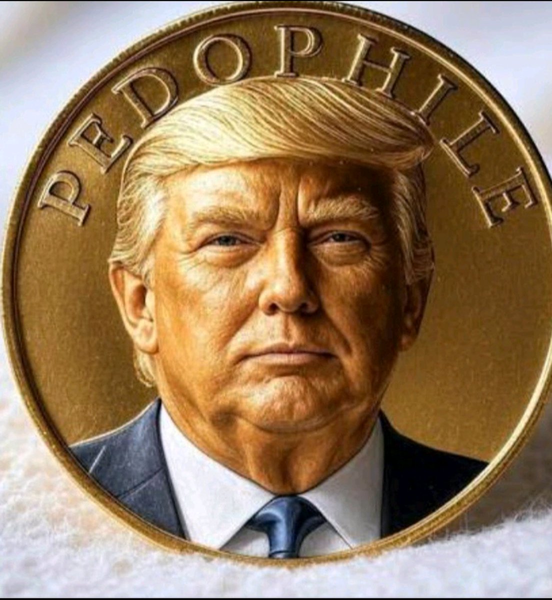 tinyb4's tweet photo. @0TulsiGabbard2 Fuck no, only delusional cult members actually believe a  thieving Draft dodging child Rapist is anything but a sexual Predator ... https://t.co/EDQsEoqVFc