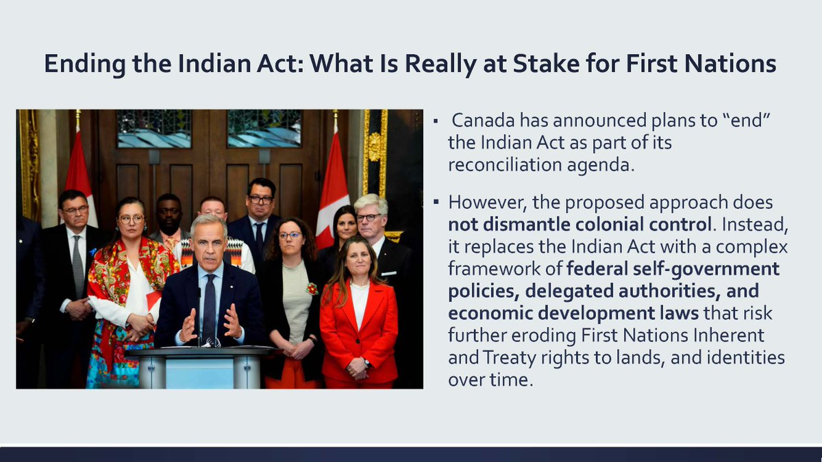 RussDiabo's tweet photo. Tomorrow is July 1st, UNSETTLING CANADA DAY, so I thought I'd reshare this presentation!

#RiseUp #WiseUp

LONGSTANDING FEDERAL PLAN TO END THE INDIAN ACT, INDIAN RESERVES &amp; INDIAN STATUS

Ending the Indian Act: What Is Really at Stake for First Nations 2/6 https://t.co/494lGm8kKe