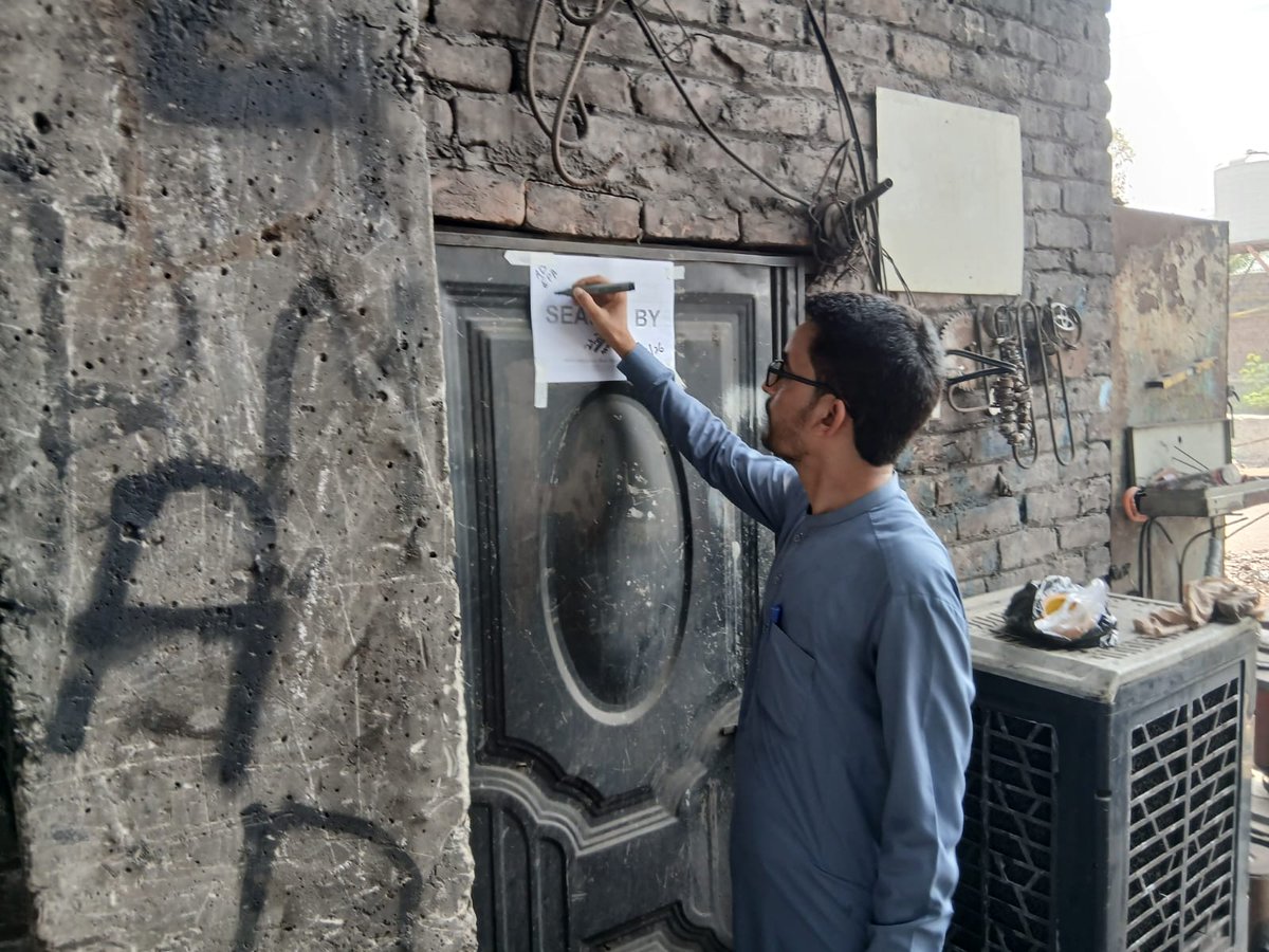 Epa_KP's tweet photo. Environmental Protection Agency (EPA), District Khyber staff carried out second day operation in Tehsil Bara, District Khyber, on 30-06-2026. During today's operation, 09 steel mill units were sealed for operating in violation of the KP Environmental Protection Act, 2014. https://t.co/b0NNBvJmOp