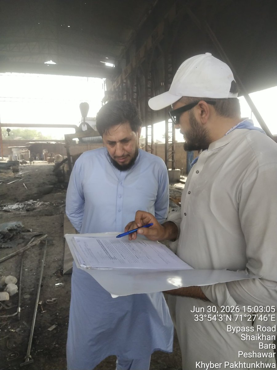 Epa_KP's tweet photo. Environmental Protection Agency (EPA), District Khyber staff carried out second day operation in Tehsil Bara, District Khyber, on 30-06-2026. During today's operation, 09 steel mill units were sealed for operating in violation of the KP Environmental Protection Act, 2014. https://t.co/b0NNBvJmOp