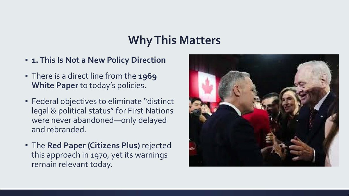 RussDiabo's tweet photo. Tomorrow is July 1st, UNSETTLING CANADA DAY, so I thought I'd reshare this presentation!

#RiseUp #WiseUp

LONGSTANDING FEDERAL PLAN TO END THE INDIAN ACT, INDIAN RESERVES &amp; INDIAN STATUS

Ending the Indian Act: What Is Really at Stake for First Nations 3/6 https://t.co/qwjc4FeDkc