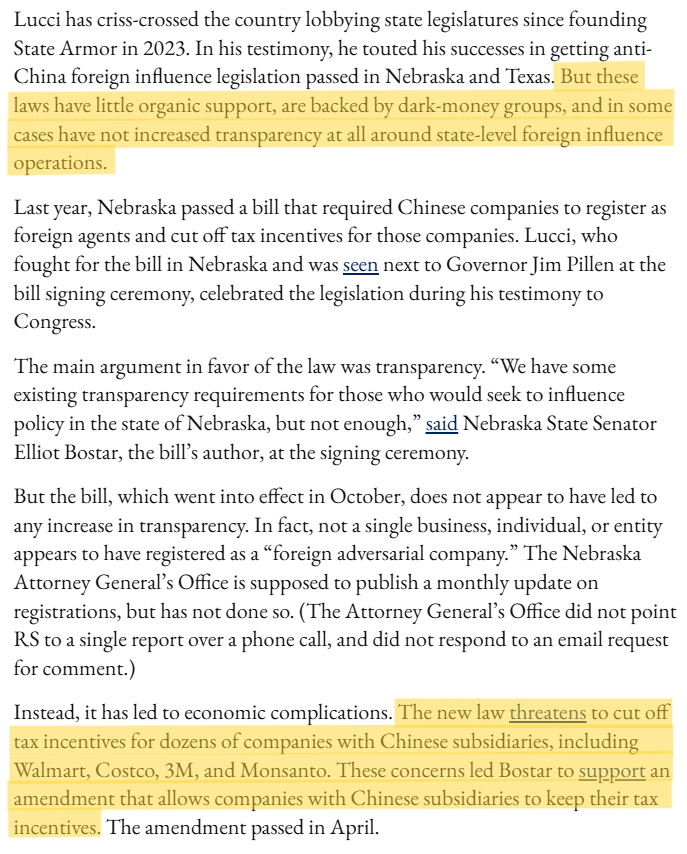 Wess_Miller's tweet photo. @Michael7ucci's "State Armor" playbook is a masterclass in performative, dark-money-fueled fearmongering.

He’s not protecting America; he’s manufacturing crises to push an agenda that is as dangerous as it is incompetent. Let’s look at the receipts from Nick Cleveland-Stout (@nick_clevelands):

1️⃣ The Extremism: Lucci thinks we should consider denaturalizing American citizens born here. Stripping rights from your own neighbors isn’t national security—it’s un-American paranoia.

2️⃣ The Dark Money: These bills lack any real organic support. They are products of dark-money lobbying designed to push radical, divisive agendas in the shadows.

3️⃣ The Incompetence: Lucci’s policies are so poorly drafted they threaten to gut massive American employers like Walmart and 3M—forcing him to scramble for amendments to fix his own mess.

It’s time to stop letting professional lobbyists sell us a boogeyman. Read the full investigation here: [https://t.co/OVoa3oTsuF]

#StateArmor #Accountability #NationalSecurity #Transparency
