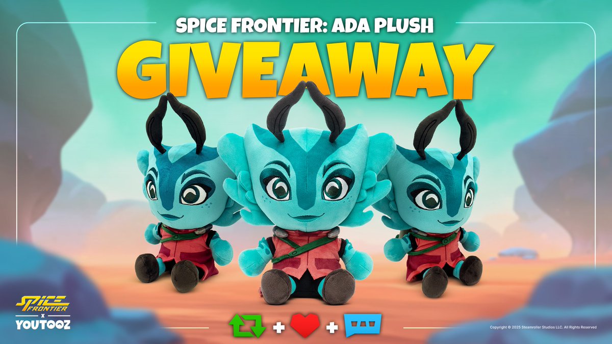 SteamrollerAnim's tweet photo. 🎉 WANNA WIN ADA!? 🎉 

To celebrate the launch of our Ada plush @Youtooz is hosting a GIVEAWAY!! 

Now's your chance to bring her home.

Thank you for supporting independent animation every step of the way! 💙

ENTER HERE: https://t.co/rZmecjsmFO https://t.co/PeQjoekf39
