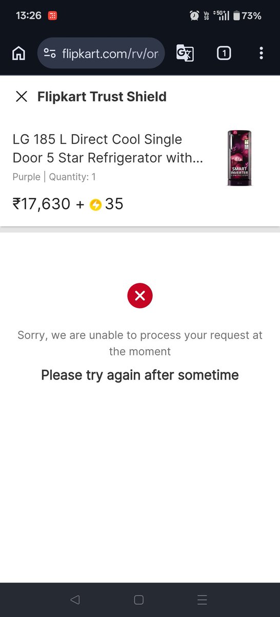 infoatjk's tweet photo. Please try again after sometime.
इससे frustrated होकर @LGIndia के कस्टमर केयर से बात किया तो उन्होंने बताया कि आपका फ्रीज़ नया है और आपको damaged प्रोडक्ट मिला है तो आप @Flipkart में बात करो। फिर जब किसी तरह @flipkartsupport से संपर्क हुआ तो उन्होंने अपनी पूरी policy पढ़ा दी। https://t.co/KMmt7qPGZE