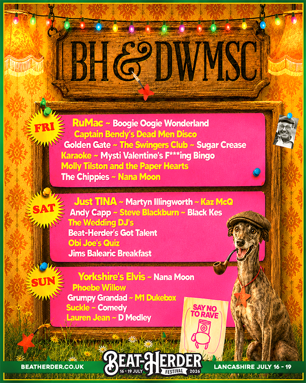 Beatherder's tweet photo. 🤩ANNOUNCEMENT🤩

Eyes down and quiet f't'turn - THIS will be a weekend to remember.

IT'S WONDERFUL, AMAZING.
IT'S SUPER, SMASHING, GREAT

It's The Beat-Herder &amp; District Workingmen's Social Club

We love them, they love you and, YES, we know you bloody love it!

HERD EM UP x https://t.co/ryTFGJF5sH
