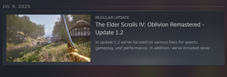 LiamTalksAbout's tweet photo. Happy 1 year anniversary since the last Oblivion Remastered update to all who celebrate! https://t.co/iWjMTwJB7E