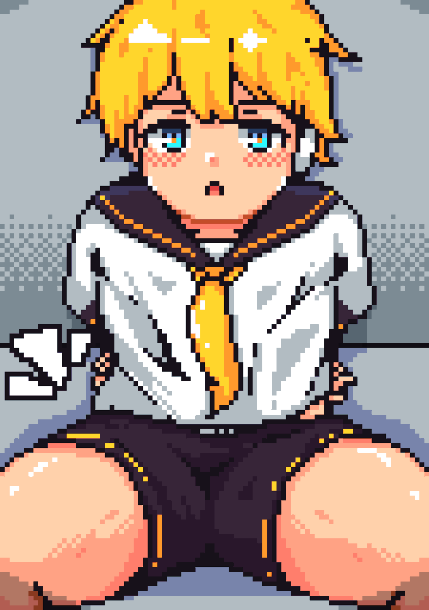 namrimune's tweet photo. Tripped! / 転んじゃった！
#PixelArt #鏡音レン https://t.co/fnsxMtCHgT