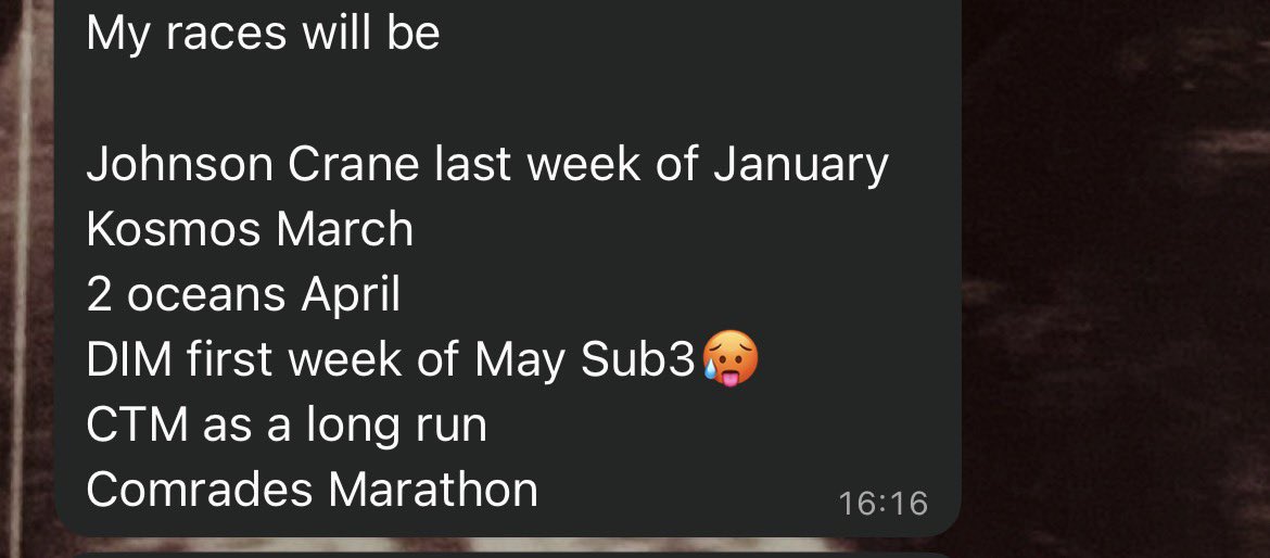 TebangNtsasa's tweet photo. Sub 3 will be in January, if not in March. After that, Iโm not going to be interested because the focus will be on loading for Comrades Silver attempt.
#ChasingTime https://t.co/q8otSgYKtX