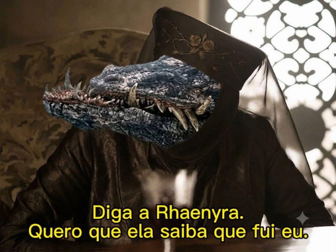 MatteeusMoura's tweet photo. A Rhaenyra querendo a cabeça do RoubaOvelhas e ele bem assim: https://t.co/jyse0aX9aV
