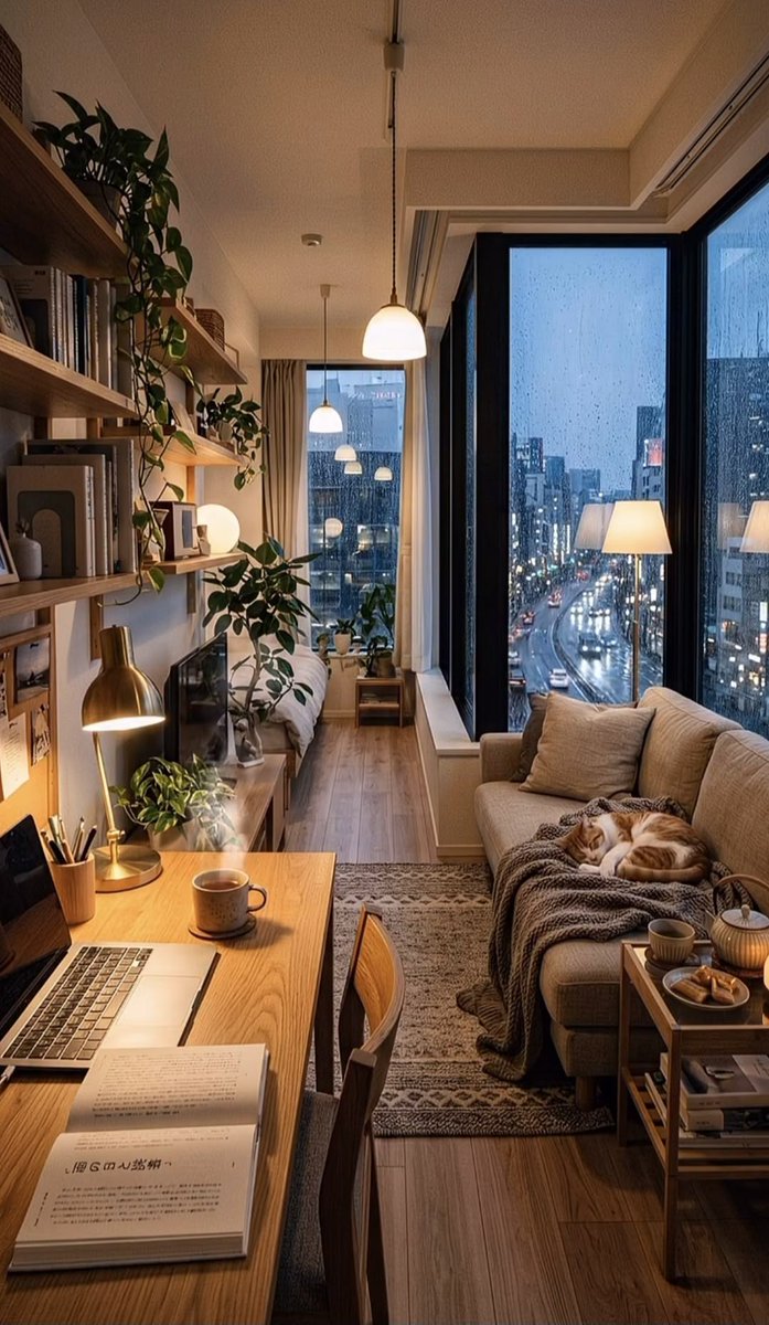 HOUSEPORN___'s tweet photo. cozy tokyo rainy apartment 🌧️ https://t.co/eeuwukM0zi