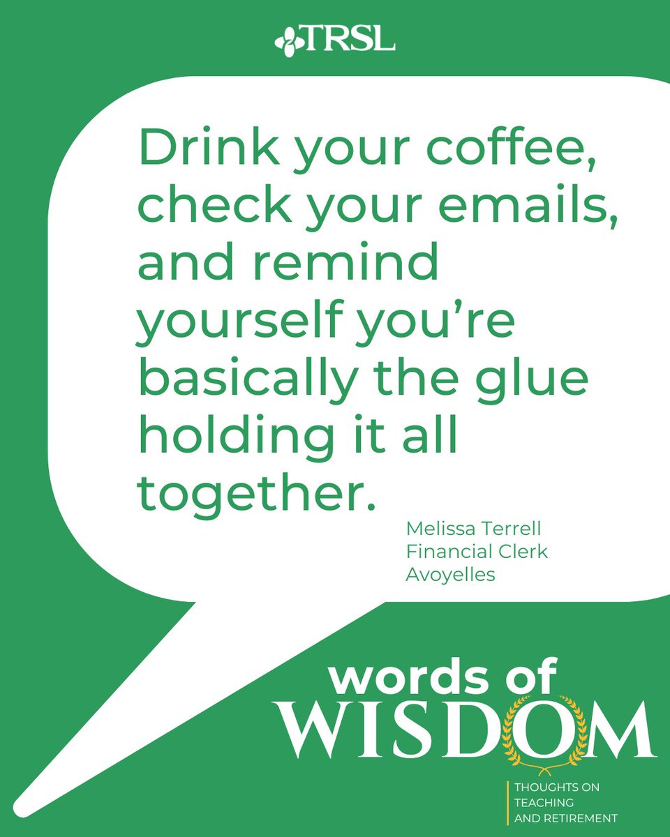 TRSLOnline's tweet photo. Got something to say? #wordtothewise
Visit https://t.co/0qBPQPgTUy for more information about TRSL.

 #WordsOfWisdom #TeacherInspiration #LouisianaTeachers #TeacherQuotes #TRSL https://t.co/HfMZ4lxNgX