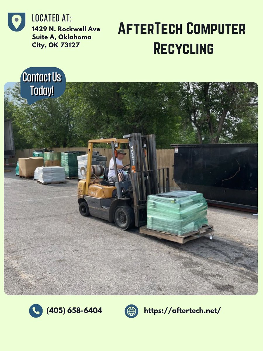 AftertechR's tweet photo. Large recycling projects become easier when transportation is already handled. Our #PickUpServices help collect eligible electronics from your location and simplify the recycling process. Schedule a collection with us today.
https://t.co/8RGQclV3e0 https://t.co/tJZlUjWndC