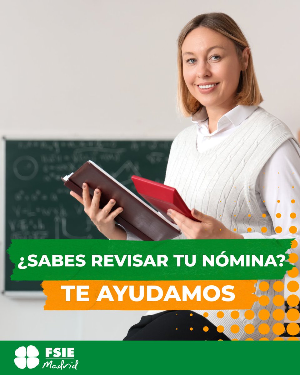fsiemadrid's tweet photo. 🧐 ¿Has revisado tu nómina?

Comprueba que salario base, complementos, antigüedad, pagas extra y cotizaciones estén correctamente aplicados.

💚 Si tienes dudas, en FSIE Madrid te ayudamos a revisarla.

📩 Consulta con nuestros delegados.
🌐 https://t.co/CirlYQmUC6

#Fsiemadrid https://t.co/Cz6bdbiLRI