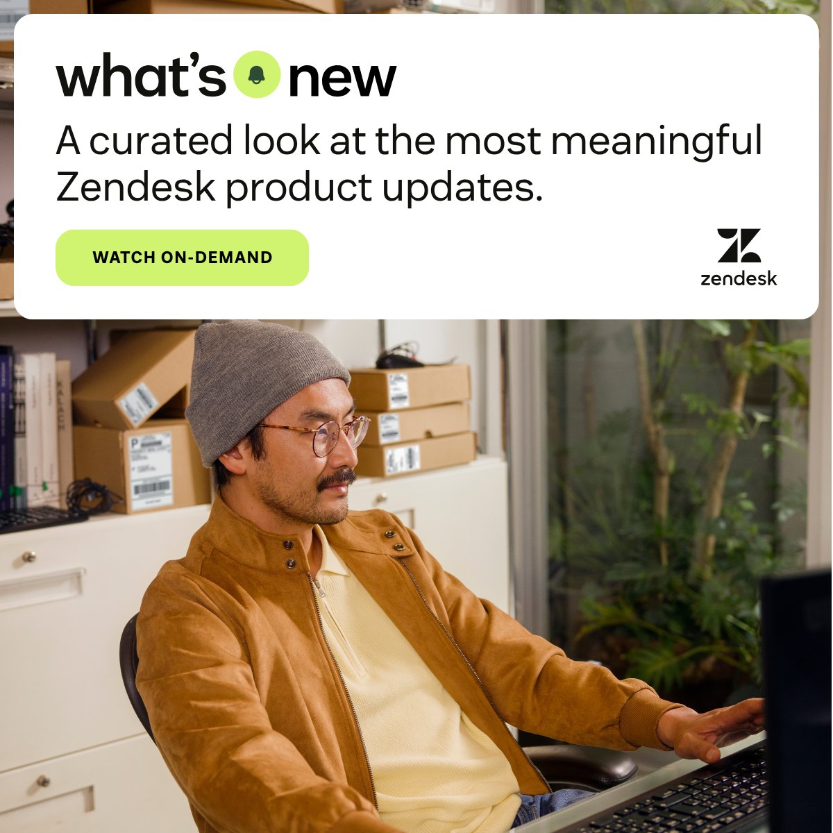 Zendesk's tweet photo. Missed What’s New at Zendesk live? At #ZendeskRelate, we unveiled the Autonomous Service Workforce, a new era for the Resolution Platform, and the full session is now available on-demand: https://t.co/bqsf0V4meZ https://t.co/AxhwsIMXIC