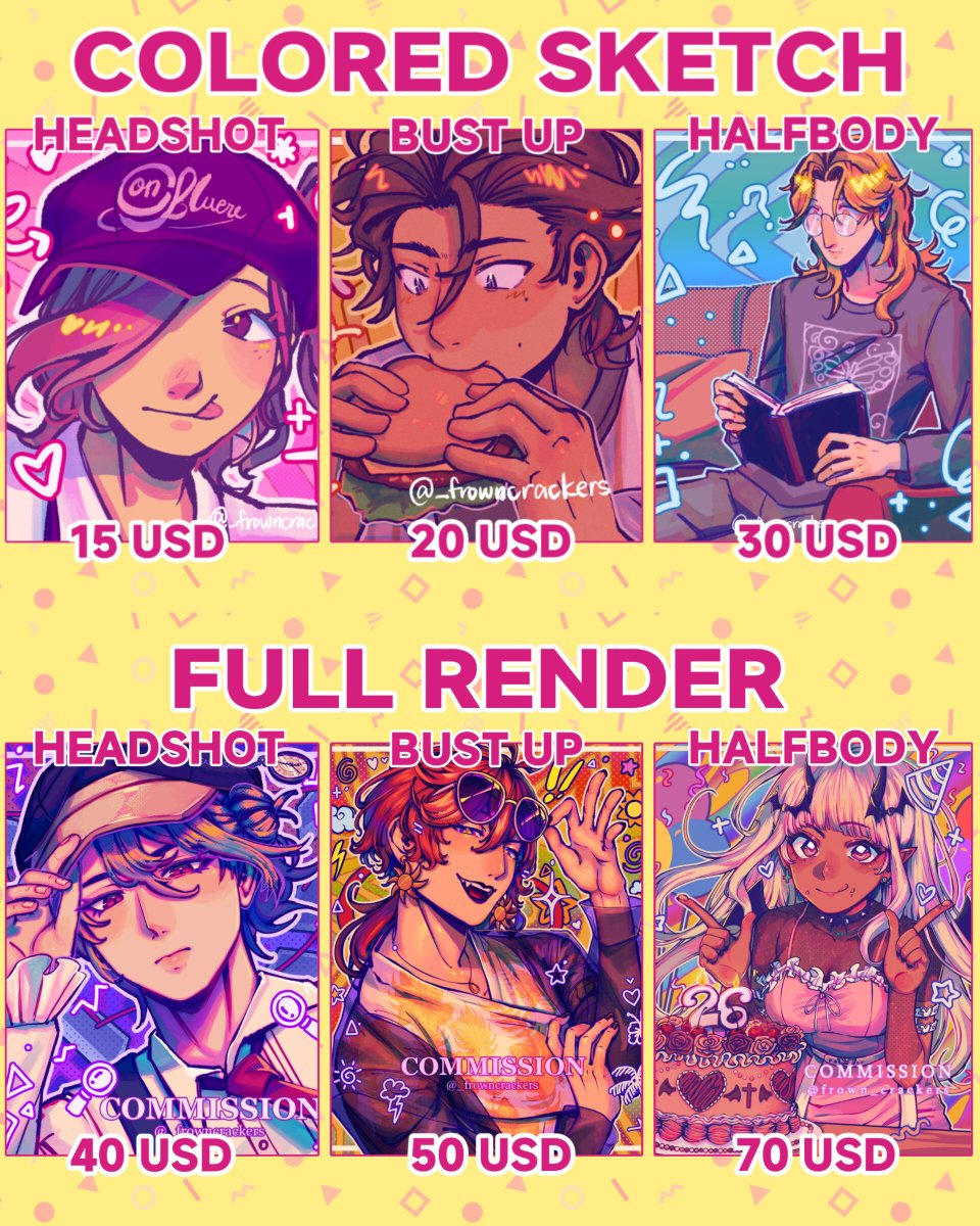 _frowncrackers's tweet photo. 🌻JULY COMMISSIONS OPEN🌻
[💛 and🔄 are greatly appreciated]

opening slots for the month! vgen only

2 slots for full render and 3 slots for colored sketches (⁠・⁠∀⁠・⁠)

 🌱vgen below
#commissionsopen #vgencomms https://t.co/AmLumfaEuf