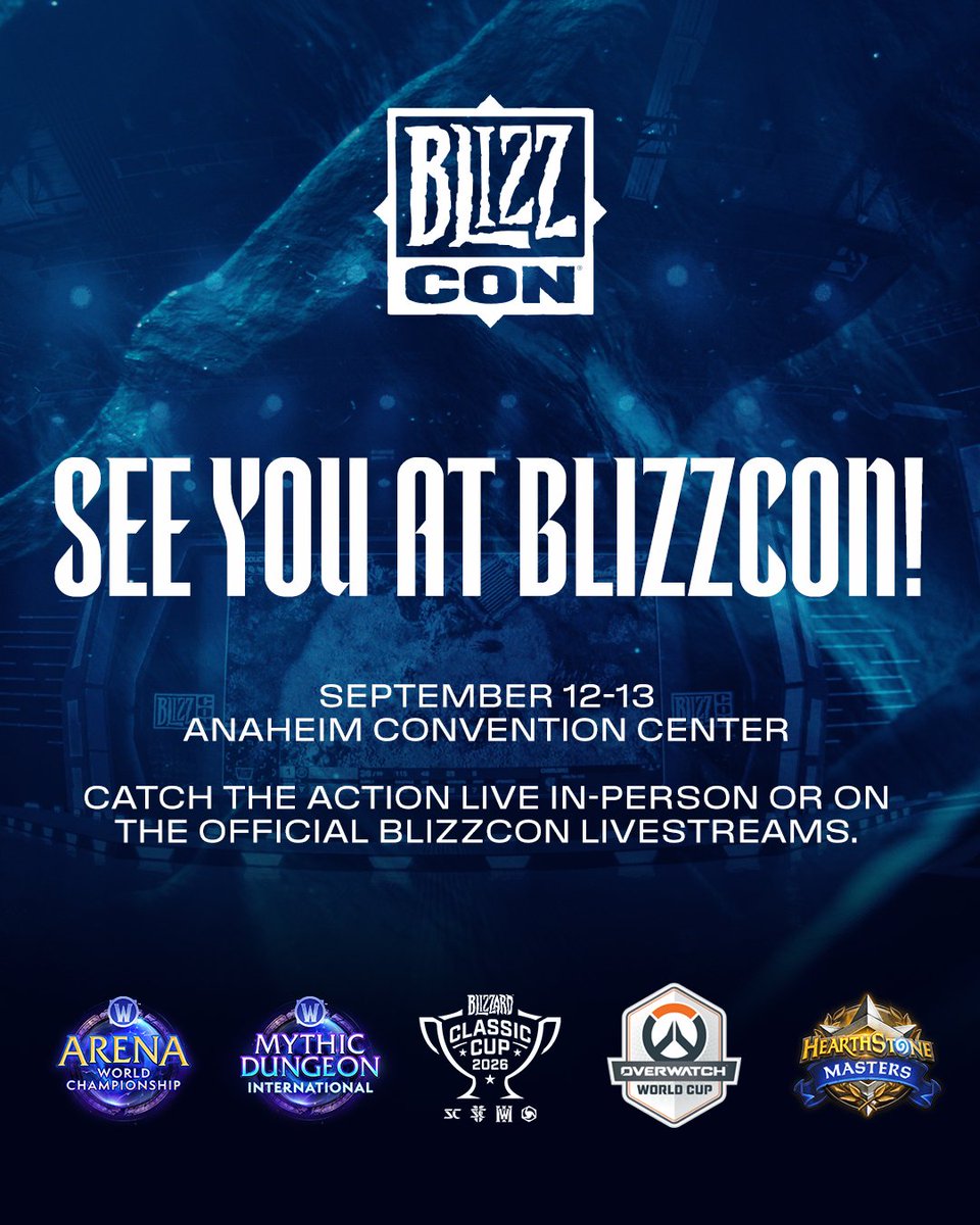 Blizzard_Ent's tweet photo. September can't come soon enough.

See you at BlizzCon. 🏆 https://t.co/aoHaGk2ZTk
