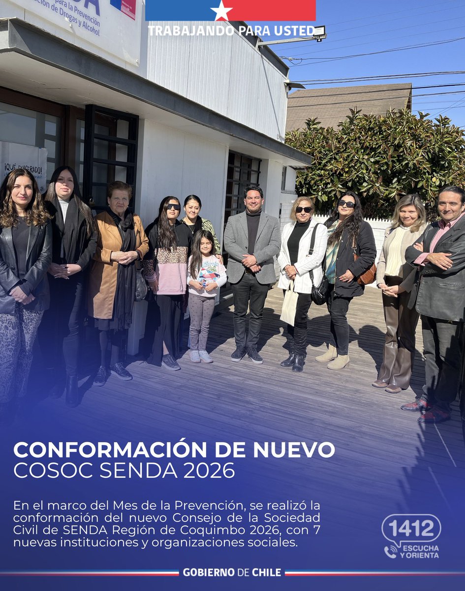 SENDA_Coquimbo's tweet photo. ➡El COSOC regional de #SENDA quedó conformado por:
-Universidad Católica del Norte
-Club Rehabilitador de Alcoholicos San Pablo
-IP Chile
-Junta de vecinos 12-R El Hinojal
-Fundación para la Infancia
-Agrupación social y cultural CAFUZO
-CFT Estatal Región de Coquimbo https://t.co/paBRcSuA9b