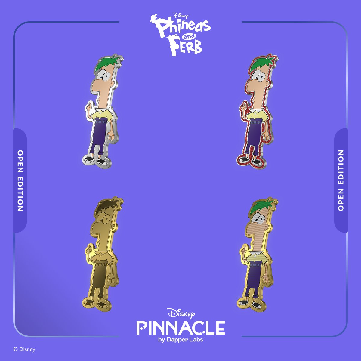 DisneyPinnacle's tweet photo. The digital pin featuring Ferb is here!

The fourth wave of Disney’s Phineas and Ferb Open Edition has arrived.     

This digital pin features Ferb with one hand raised in a gesture.

$4.99 per capsule. Only available for 1 week!

https://t.co/bMXm0oOgvK https://t.co/5boV4IcfgE
