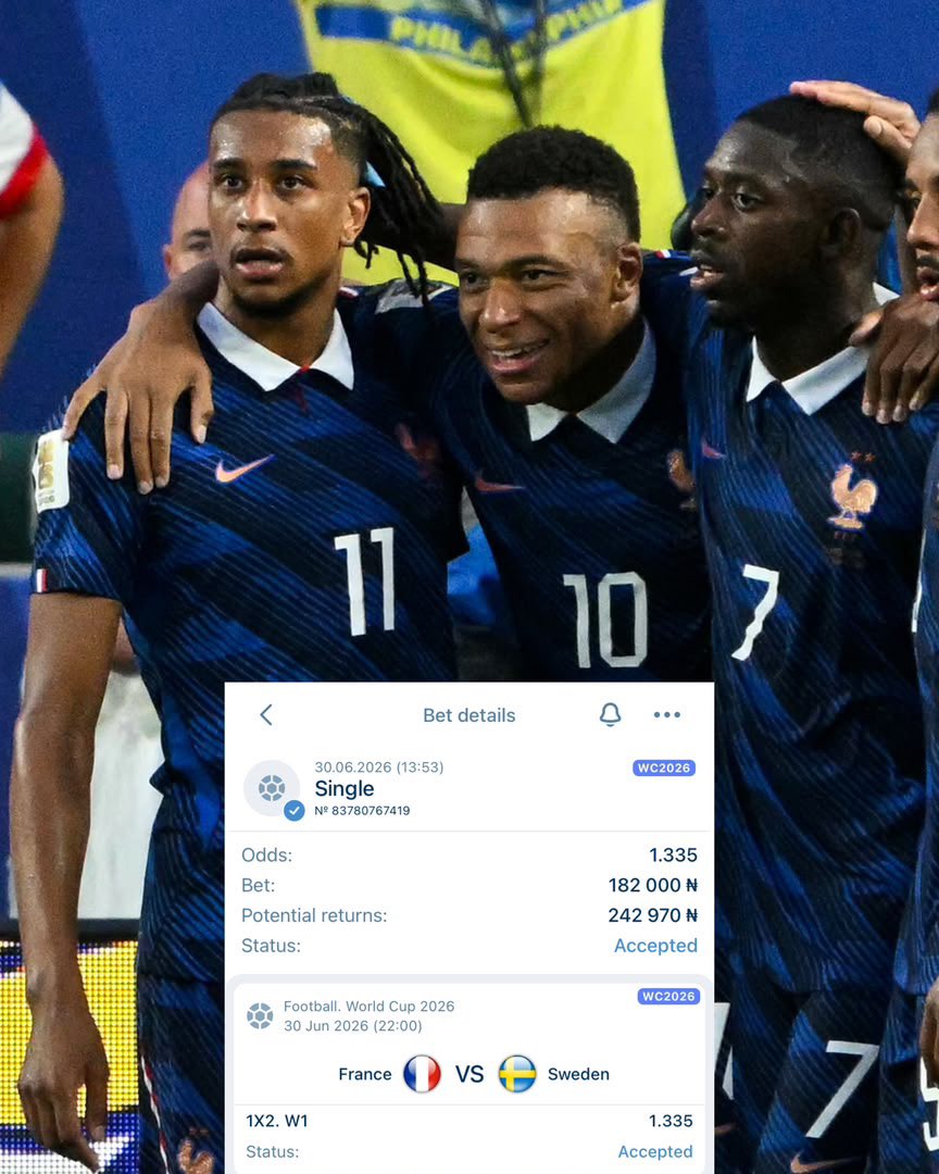 Mazitundeeednut's tweet photo. France 🇫🇷 Vs Sweden 🇸🇪 – FIFA World Cup 2026

What’s your prediction? My pick: France to win.

Sign up here: https://t.co/UOmK7bql2M
And Bet with me on 1xBet. 

Use promo code “Mazzi1”. Stake wisely and enjoy the game!​​​​​​​​​​​​​​​​​​​​​​​​​​​​​​​​​​​​​​​​​​​​​​​​​​! https://t.co/Uts0alpUFn