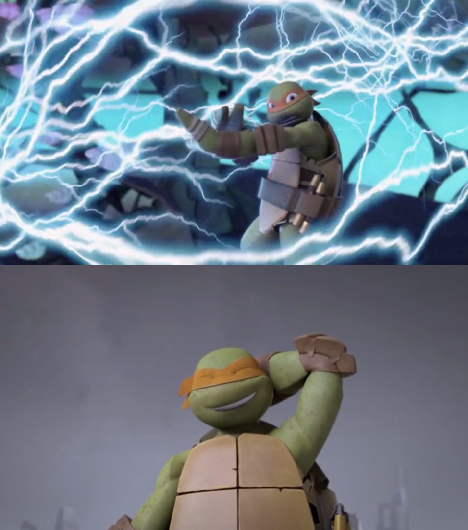 LeoHntr2's tweet photo. The way Leo and Mikey both sacrifice themselves to save their family is so poetic. The most goated duo fr https://t.co/ezEOhUIXCt
