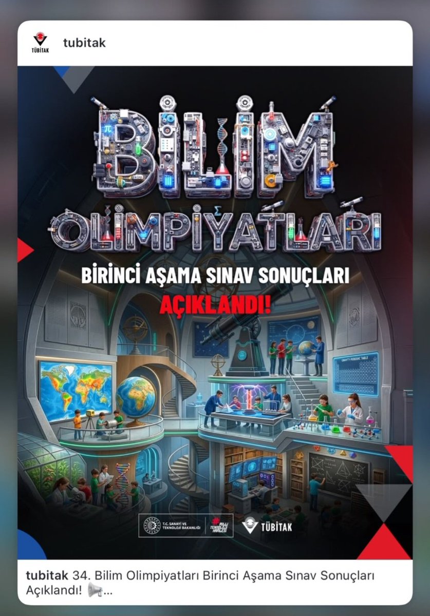 kmarasarge's tweet photo. TÜBİTAK Bilim Olimpiyatları sonuçları açıklandı. 
https://t.co/nwiVFYRWKA https://t.co/OvU9xHJRfW