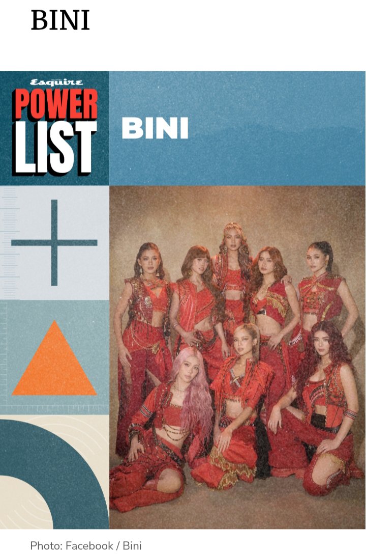 aomsdbr's tweet photo. BINI has been included in Esquire Philippines’ prestigious list of "The 100 Most Powerful People in the Philippines: Wielders of Soft Power."  

#EsquirePowerList2026
#BINI @BINI_ph https://t.co/aCbsW3k9Np