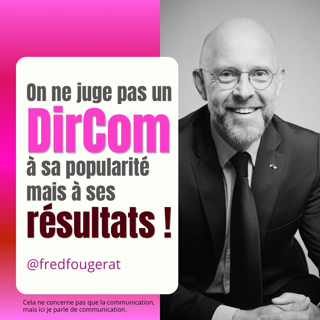 fredfougerat's tweet photo. La #communication n’est pas un concours de popularité. C’est une fonction stratégique, avec ses contraintes et exigences.
Un #DirCom doit protéger son cap, décider, arbitrer, prioriser, s’engager, assumer…

Être obsédé par le consensus, ce n’est pas de Com, mais de la politique. https://t.co/56FpEEYlkv