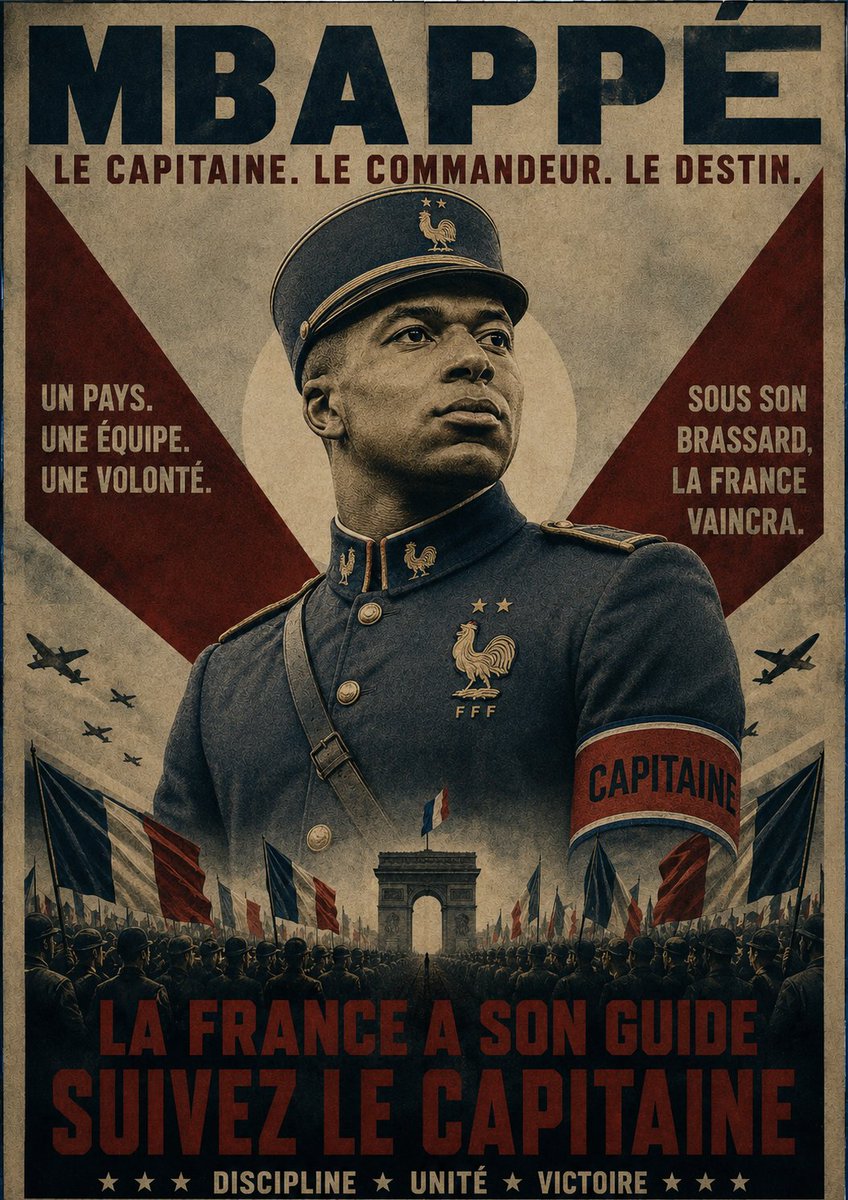 Benoitdumond1's tweet photo. Tous dernière notre glorieux capitaine ce soir🇫🇷🇫🇷🎖🫡 #FRASWE #mbappédictator https://t.co/RPLIoaHjVk