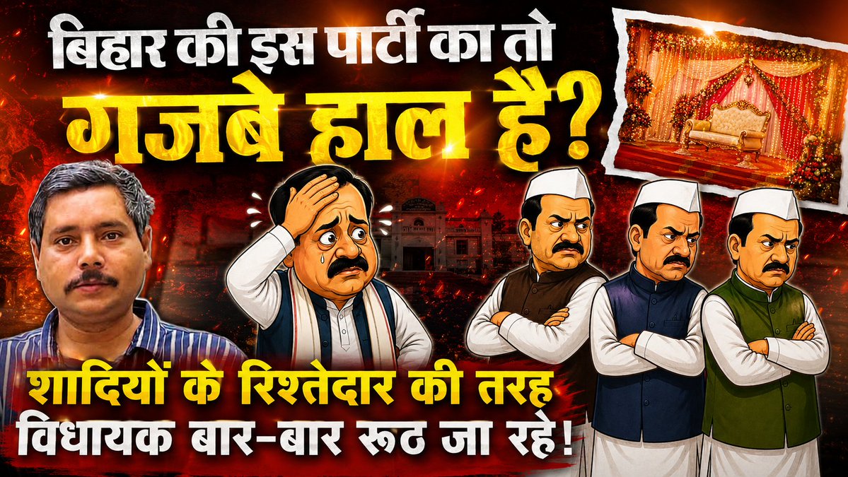 4pm_bihar's tweet photo. *बिहार की इस पार्टी का तो गजबे हाल है? शादियों के रिश्तेदार की तरह विधायक बार-बार रूठ जा रहे!*
https://t.co/y9nUfd1eHr https://t.co/AqRa9UR2T8