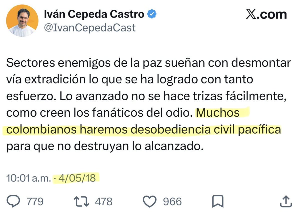 german_ricaurte's tweet photo. Iván Cepeda lleva 12 años invitando a la desobediencia civil jajajajaj

¿Cuál es el anuncio de hoy entonces?

Todo sigue igual. Cepeda siempre ha estado en desobediencia civil desde que tengo memoria. https://t.co/qqBcKZ808S