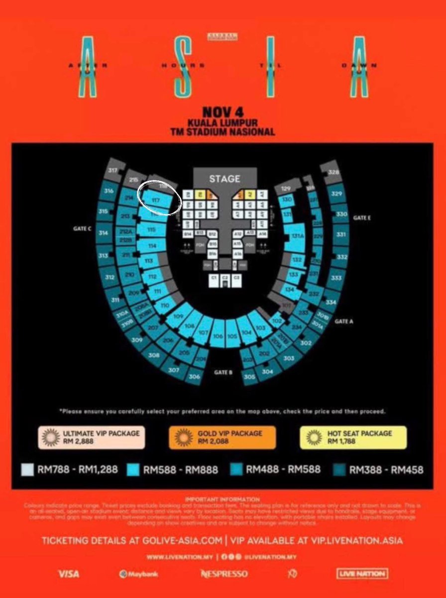 keoharper's tweet photo. Wts The Weeknd’s ticket in KL✨
📌Date: 04Nov
🎟️ section: 117 (available 2tickets) 
🏷️price: negotiate 
Thank you.🧚🏻‍♀️
#theweekndinKL
#TicketingService #The Weeknd https://t.co/paGtFOYPlo