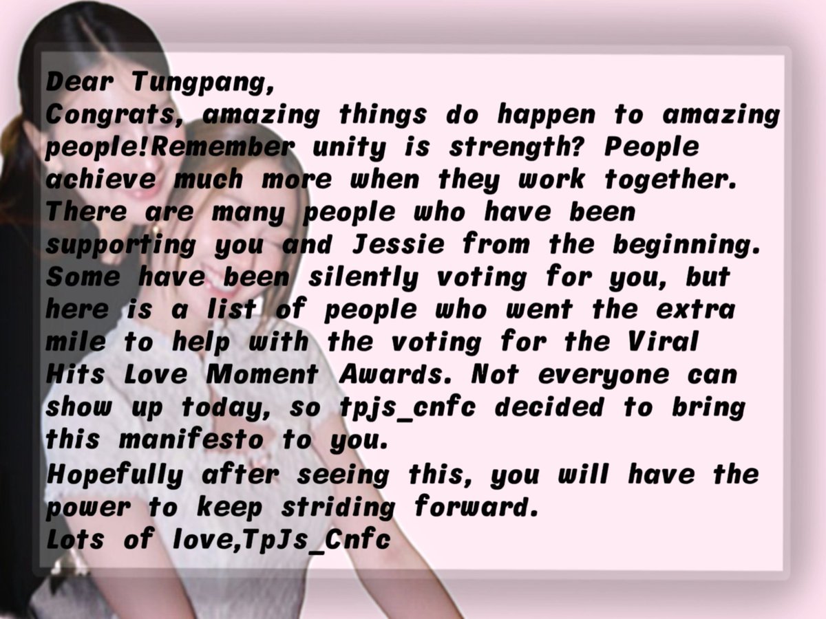 keepquieeeeeet's tweet photo. Congratulations!On behalf of the Chinese fans who couldn't be here, TpJs_Cnfc send you our blessings. We hope our family will grow bigger and bigger, always united, and that we can send you to more stages.

TPJS AT TVHLM AWARDS 

#TVHLMA2026xTPJS
#TungpangJessie #ถุงแป้งเจสซี่ https://t.co/3Eah6V4OIJ