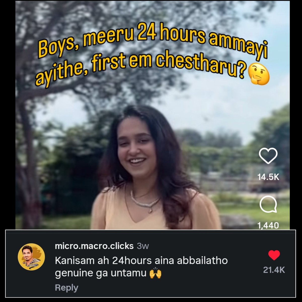 EpicCmntsTelugu's tweet photo. Reel kanna comment ke ekkuva likes unnayi kadara 😂 https://t.co/9KkKywfYVb