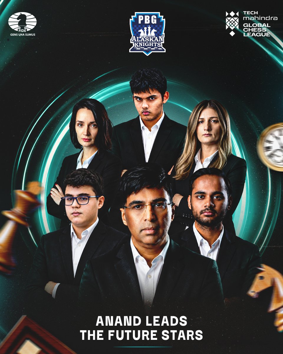 GCLlive's tweet photo. PBG Alaskan Knights have the perfect mix of wisdom and wonder ๐ง ๐ซถ๐ป
#GlobalChessLeague #BeyondTheMove #TechMGCL @vishy64theking https://t.co/dzJmauGrAZ