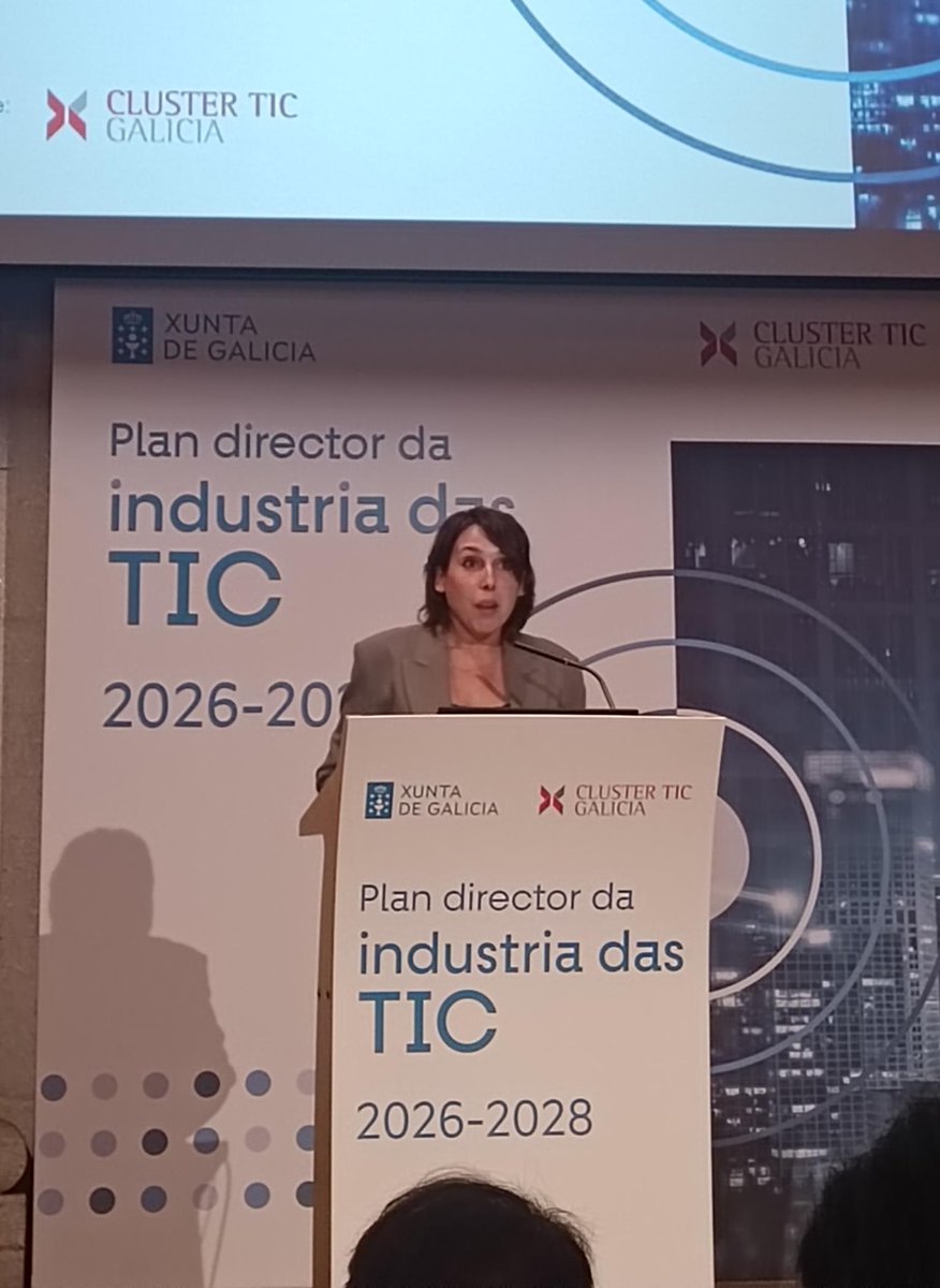 Gradiant's tweet photo. . @lperezfreire, ha participado en la presentación del Plan Director de la Industria #TIC 2026-2028 de la @Xunta, la hoja de ruta para fortalecer el sector tecnológico gallego e impulsar empresas más competitivas, innovadoras y con mayor capacidad de crecimiento.
@clusterticgal https://t.co/Xm9aTPsCES