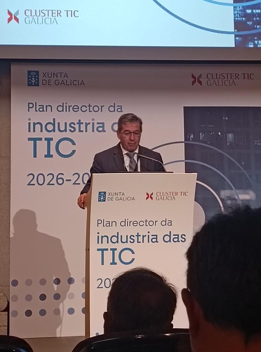 Gradiant's tweet photo. . @lperezfreire, ha participado en la presentación del Plan Director de la Industria #TIC 2026-2028 de la @Xunta, la hoja de ruta para fortalecer el sector tecnológico gallego e impulsar empresas más competitivas, innovadoras y con mayor capacidad de crecimiento.
@clusterticgal https://t.co/Xm9aTPsCES