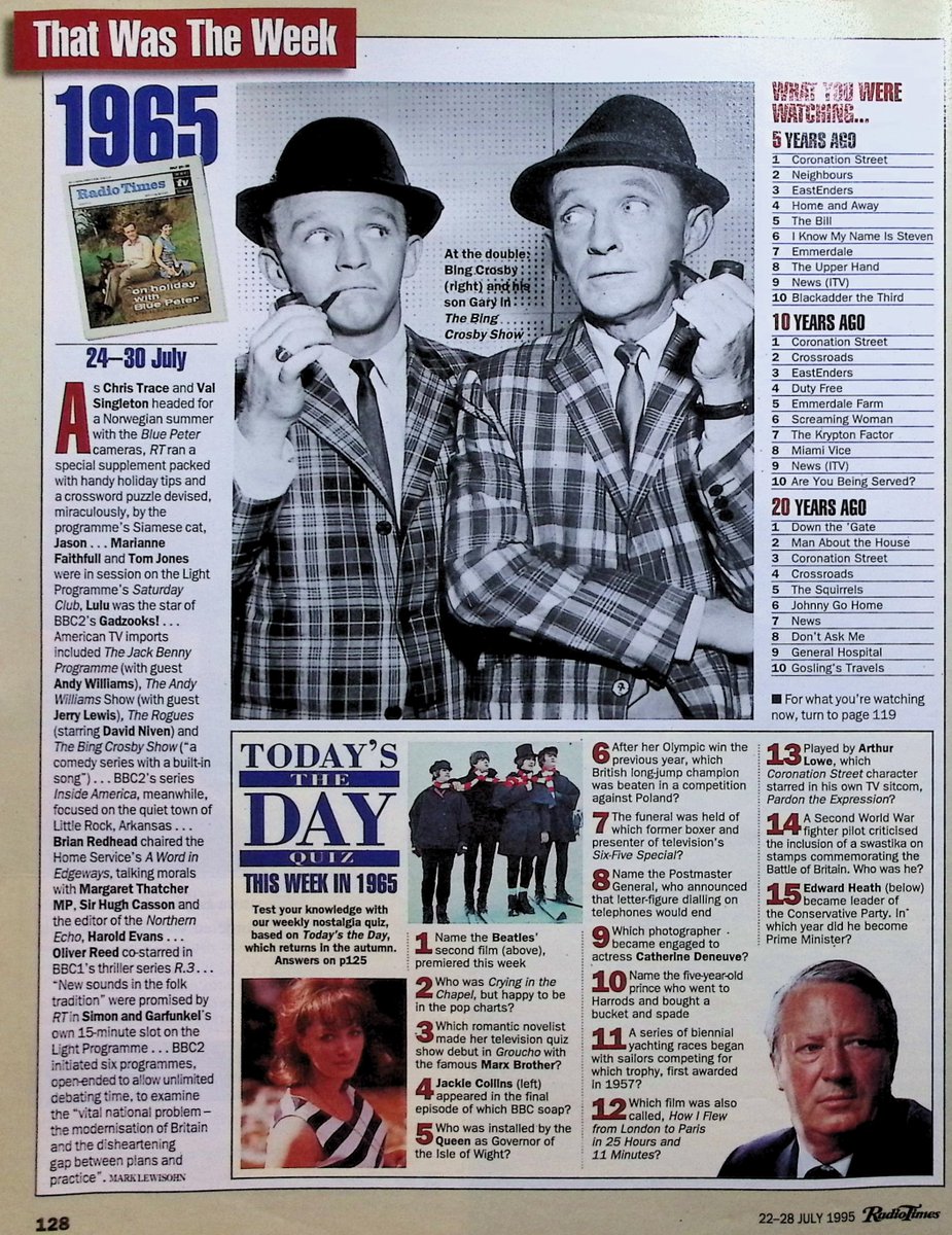 TvDidYouSee's tweet photo. #OnThisDay 24 July 1995 📺TV Listings
#DanniiMinogue takes THE BIG BREAKFAST roadshow to Blackpool and #AntheaTurner has Fun in the Sun in Torremolinos in GMTV.
#JohnGordonSinclair sitcom NELSON'S COLUMN continues.
#GriffRhysJones stars as a crooked torpedo man in COMEDY FIRST. https://t.co/mVcBQQgyWD