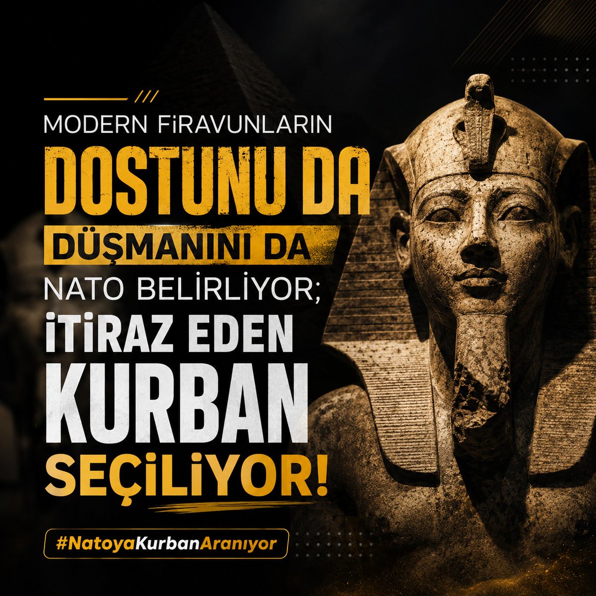 _tevhidekip's tweet photo. Modern Firavunların Dostunu da Düşmanını da NATO Belirliyor; İtiraz Eden Kurban Seçiliyor!

#NatoyaKurbanAranıyor https://t.co/O82IbBEyOe