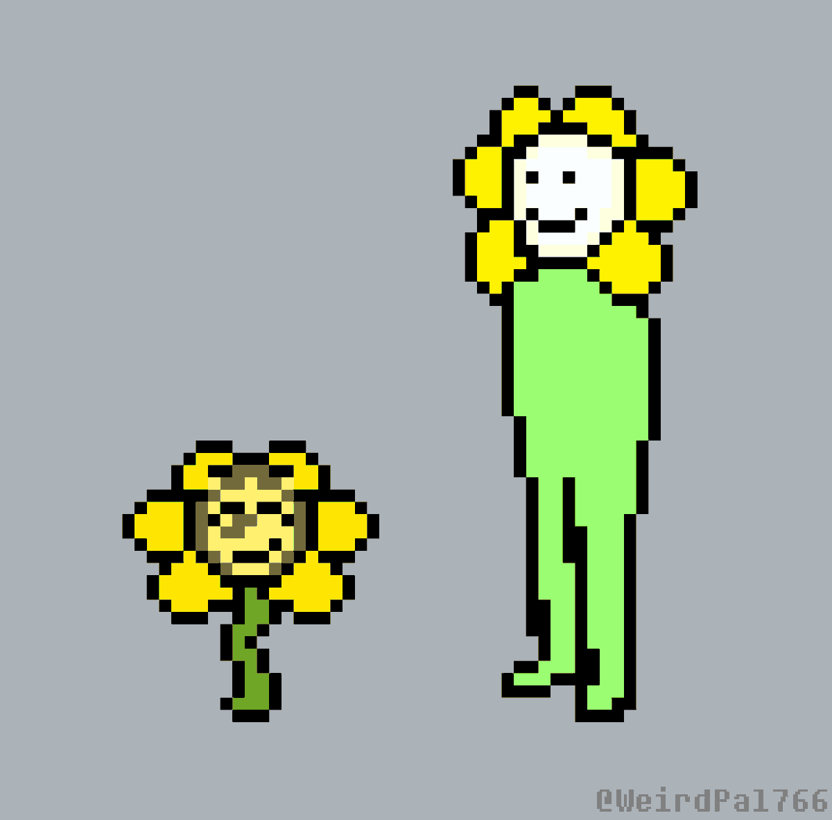 WeirdPal766's tweet photo. Flowey and Flowery but there's something wrong...

#Deltarune #Deltarunespoilers #Undertale https://t.co/guBlOhr5wp
