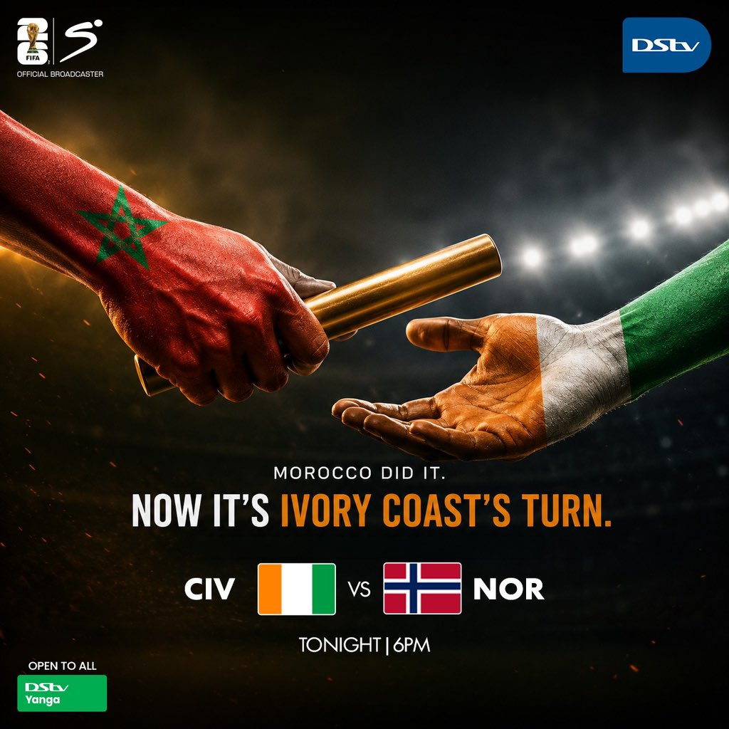 DStvNg's tweet photo. Can Ivory Coast follow Morocco’s lead and keep Africa’s dream alive? 🇨🇮⚽

Ivory Coast 🆚 Norway
🕕 Tonight | 6PM
📺 LIVE on DStv Yanga
#EverythingCanWait https://t.co/9VxoWgSGxF