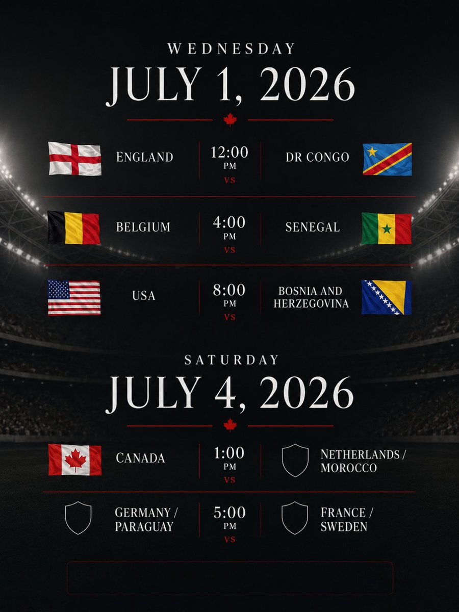 btcmag_ca's tweet photo. The 2026 FIFA World Cup is bringing a whole new meaning to "neighborly love" with a massive holiday swap! 🇺🇸⚽️🇨🇦

In a wild scheduling twist, the USMNT will take the pitch on Canada Day (July 1), while Canada Soccer will battle it out on U.S. Independence Day (July 4). https://t.co/0vDDfxYUSZ