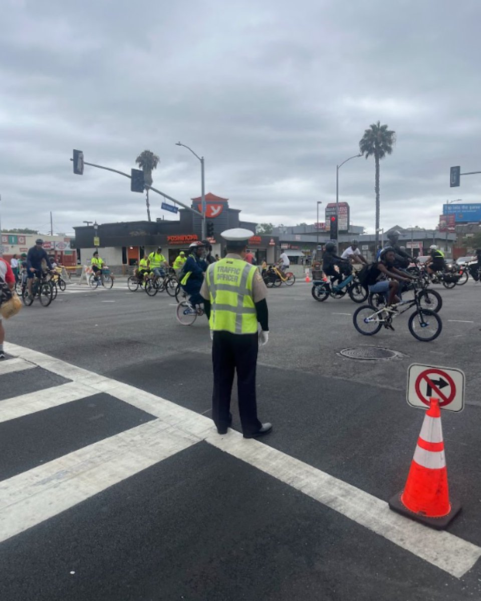 LADOTofficial's tweet photo. What a ride, LA! 🚲✨ @CicLAvia brought the community together for an epic car-free day from Leimert Park to Expo Park. Thanks for making the streets come alive! https://t.co/HkZ37wrzrQ