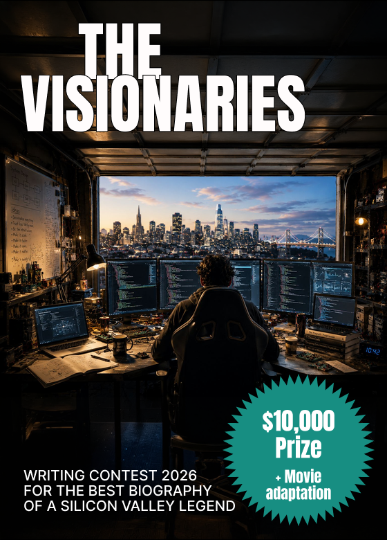Inkitt's tweet photo. Silicon Valley's giants rewired the world. Now it's your turn to tell their stories.  

Inkitt's Visionaries Writing Contest is open and there's only ONE MONTH left - and the prize is our biggest ever.   

🏆 $10,000  
📽️ Feature film adaptation  
✍️Free to enter, open worldwide
📅Deadline: July 31, 2026

The Social Network. Super Pumped. WeCrashed. Sam Altman. Sheryl Sandberg. Marc Andreessen. The obsession. The doubt. The risk.  

Tag a writer friend! Link to the contest in the comments!! 👇

#WritingContest #AmWriting #WritingCommunity #SiliconValley #Inkitt #WritersOfX #CreativeWriting #AuthorLife #Screenwriting #CallForSubmissions