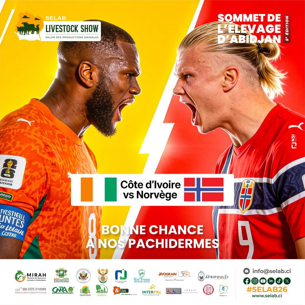 Salondelelevage's tweet photo. la victoire nous attend au bout du tunnel. La Norvège a intérêt à  bien se tenir, la puissance ivoirienne arrive.
Dites-nous en commentaire : vous sentez le but arriver à quelle minute ?
#Coupedumonde #Selab #Communication #Civnorvege #Abidjan https://t.co/clJbDyem3R